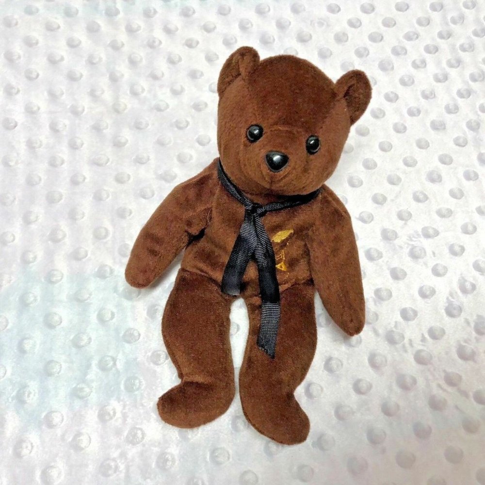 Abraham Lincoln Bean Bag Plush Bear Brown 8" Tall Stuffed Toy Animal